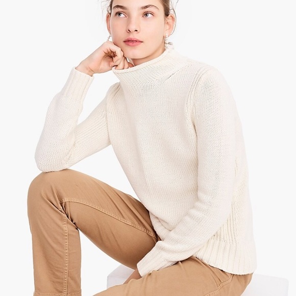 J crew 1988 rollneck sweater cotton ivory medium m